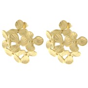 26mm Stainless steel 304L Flower earstuds - Gold x2|raw }}