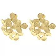 26mm Stainless steel 304L Flower earstuds - Gold x2