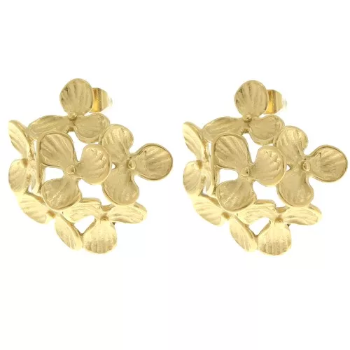 26mm Stainless steel 304L Flower earstuds - Gold x2