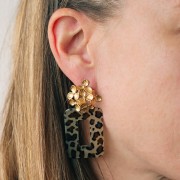 26mm Stainless steel 304L Flower earstuds - Gold x2