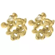26mm Stainless steel 304L Flower earstuds - Gold x2