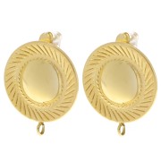 20.5mm Stainless steel 304L Round domed earstuds - Gold x2