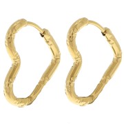 19x16mm 304L stainless steel Heart-shaped diamond hoop - Gold x2|raw }}