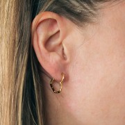 19x16mm 304L stainless steel Heart-shaped diamond hoop - Gold x2