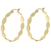 32mm 304L stainless steel Open textured round hoop - Gold x2|raw }}