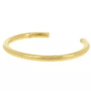 5x160mm 304L Stainless SteelOval Textured Bangle - Gold x1