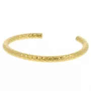 5x160mm 304L Stainless Steel Oval Hammered Bangle - Gold x1