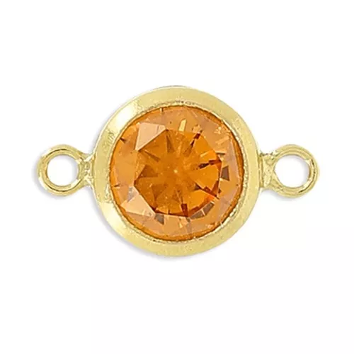 Spacers 2 rings 11x6mm - zirconium oxide - Topaz Gold-filled x1