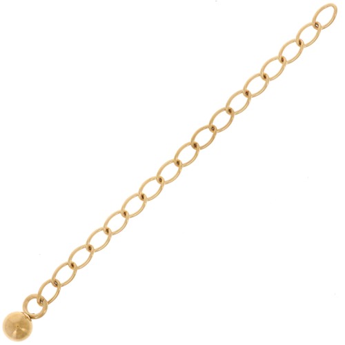 60mm 304L stainless steel Rombo mesh extension chain and small ball - Gold x1