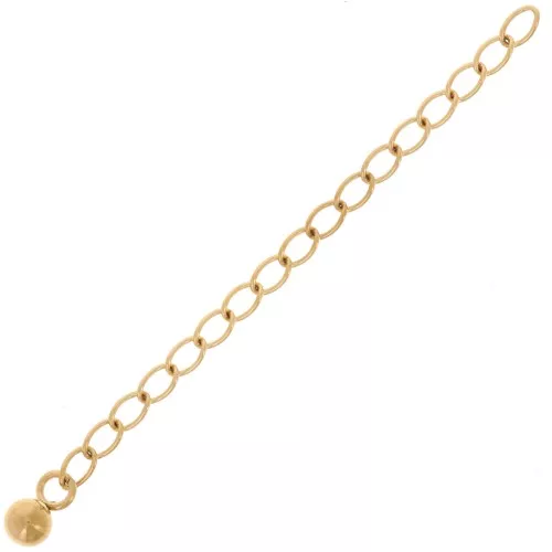 60mm 304L stainless steel Rombo mesh extension chain and small ball - Gold x1