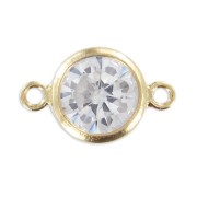 Spacers 2 rings 11x6mm - zirconium oxide - Gold filled x1