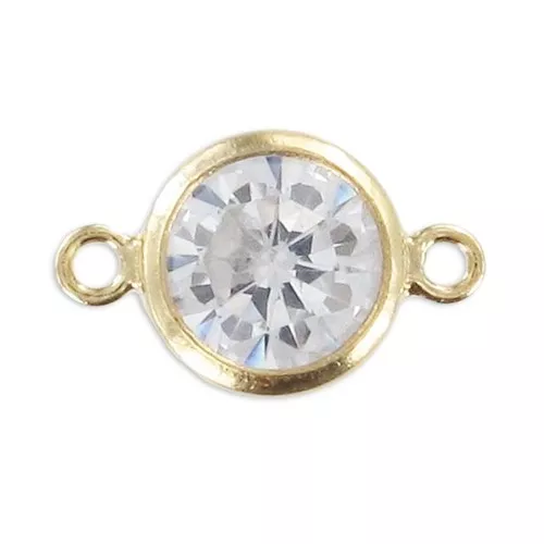Spacers 2 rings 11x6mm - zirconium oxide - Gold filled x1