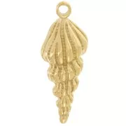 28x10mm 304L stainless steel Shell pendant - Gold x1