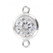 Spacer 2 rings 11x6mm 925 - zirconium oxide - Silver x1|raw }}