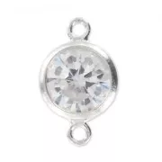 Spacer 2 rings 11x6mm 925 - zirconium oxide - Silver x1