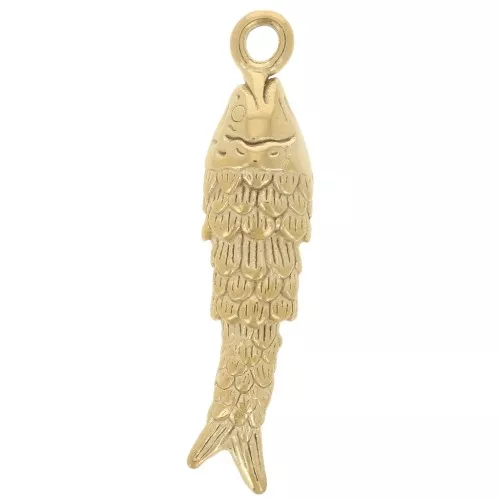 27x6.5mm 304L stainless steel Fish pendant - Gold x1