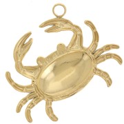 16x20mm 304L stainless steel Crab pendant - Gold x1