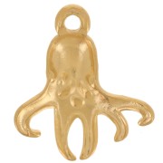 18x16mm 304L Stainless SteelOctopus Charm - Gold x1
