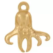 18x16mm 304L Stainless SteelOctopus Charm - Gold x1