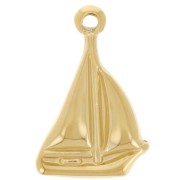 16x11mm 304L Stainless Steel Sailing Boat Charm - Gold x1
