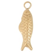 12x3mm 304L Stainless Steel Fish Charm - Gold x1|raw }}