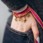 12x7mm 304L Stainless Steel Shrimp Charm - Gold x1