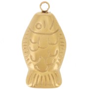 20x10.5mm 304L Stainless Steel Fish Charm - Gold x1