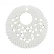 Sequins flower motives made of bones 37 mm Natural x2
