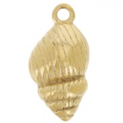 17x9mm 304L Stainless Steel Curved Shell Charm - Gold x1