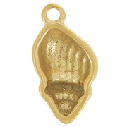 17x9mm 304L Stainless Steel Curved Shell Charm - Gold x1