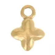 6mm 304L stainless steel Clover charm - Gold x1
