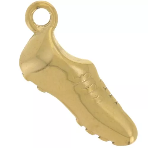 20x8mm Stainless Steel 304L Soccer Shoe Charm - Gold x1