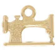 15x19mm 304L Stainless Steel Retro Sewing Machine Charm - Gold x1|raw }}