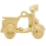 18x23mm 304L Stainless Steel Vespa Scooter Pendant - Gold x1