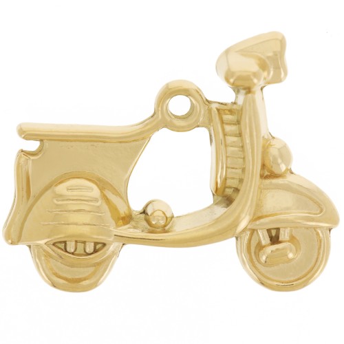 18x23mm 304L Stainless Steel Vespa Scooter Pendant - Gold x1