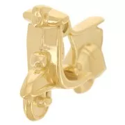 18x23mm 304L Stainless Steel Vespa Scooter Pendant - Gold x1