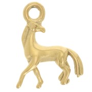 13x10mm 304L Stainless Steel Horse Charm - Gold x1