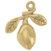 14x12mm 304L stainless steel Charm olive and branch - Gold x1|raw }}
