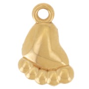 10x6mm 304L Stainless SteelBaby Foot Charm - Gold x1