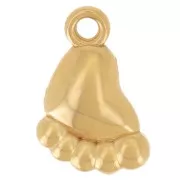 10x6mm 304L Stainless SteelBaby Foot Charm - Gold x1