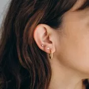 2.5 mm Stainless Steel 316 Round Ear Piercing Zirconium Oxide - Gold x1