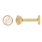 4mm Stainless Steel 316 Round Ear Piercing Zirconium Oxide - Gold x1