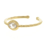 Thin ring T51 to T 60 with zirconium oxide - 304L Gold stainless steel - Crystal x1|raw }}
