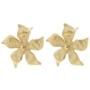 29x31mm Stainless steel 304L Flower earstuds - Gold x2