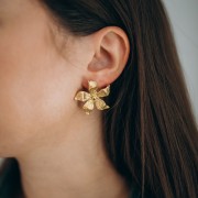 29x31mm Stainless steel 304L Flower earstuds - Gold x2