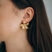 29x31mm Stainless steel 304L Flower earstuds - Gold x2