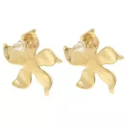 29x31mm Stainless steel 304L Flower earstuds - Gold x2