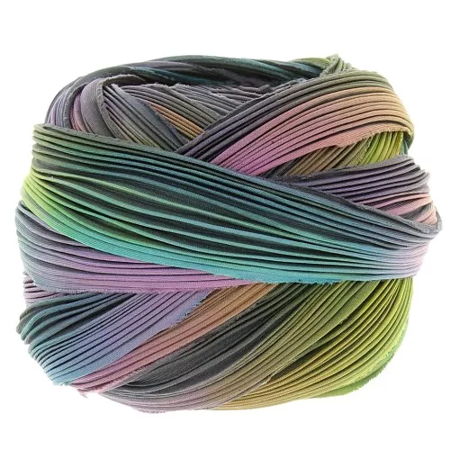 silk twill Shibori Midnight Borealis x10cm