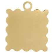 19.5x16mm St. steel 304L Charm mini frame cherry pattern - epoxy resin - Gold x1