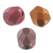 Fire Polished faceted round beads 3mm Purple Iris Gold x50